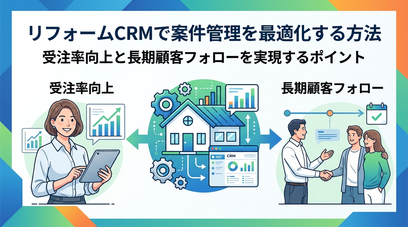 リフォームCRMで案件管理を最適化する方法｜受注率向上と長期顧客フォローを実現するポイント