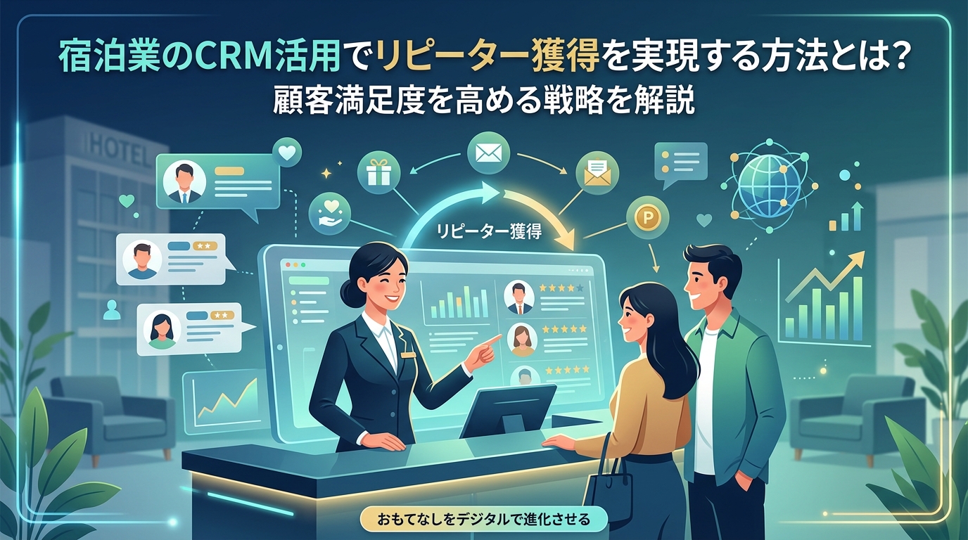 宿泊業のCRM活用でリピーター獲得を実現する方法とは？顧客満足度を高める戦略を解説