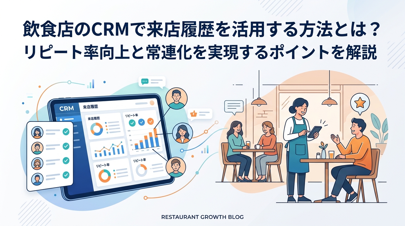 飲食店のCRMで来店履歴を活用する方法とは？リピート率向上と常連化を実現するポイントを解説