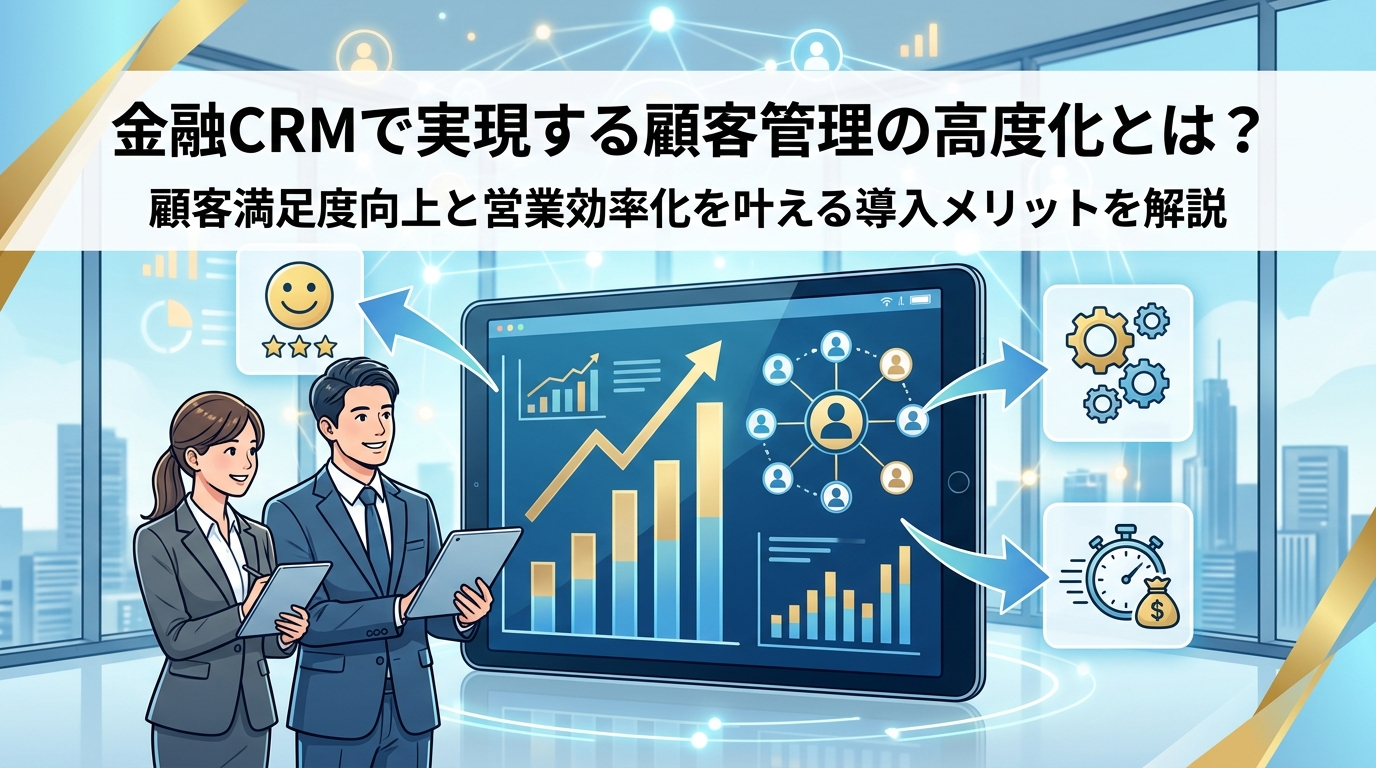 金融CRMで実現する顧客管理の高度化とは？顧客満足度向上と営業効率化を叶える導入メリットを解説